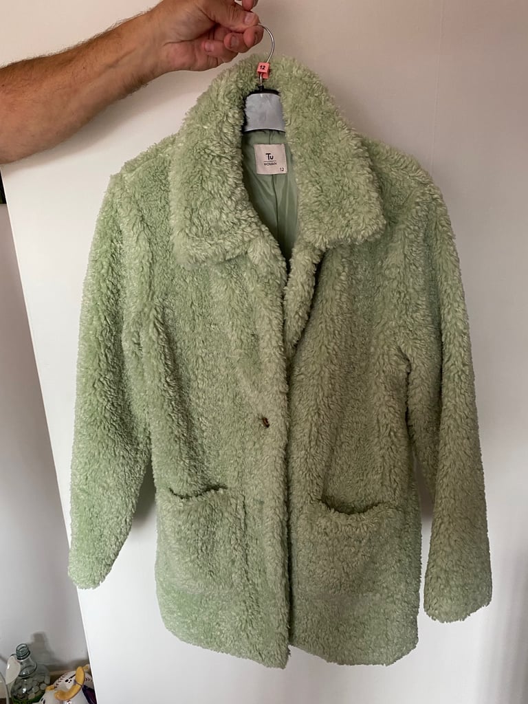image for Ladies light green furry coat 
