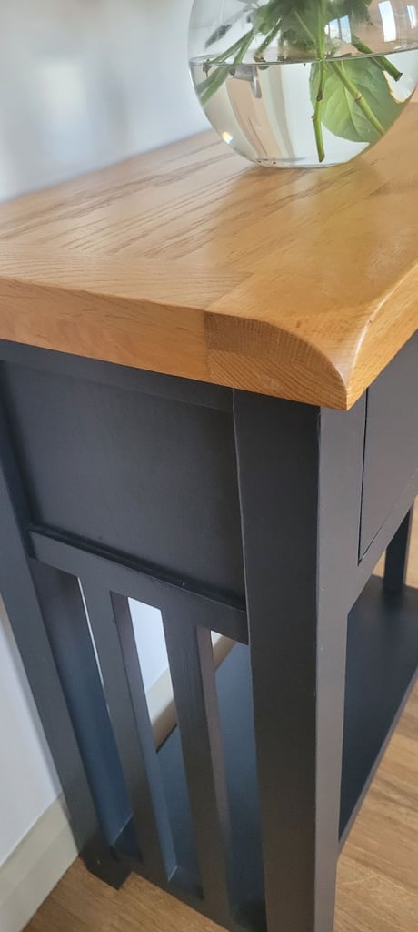 Oak console lamp/side table