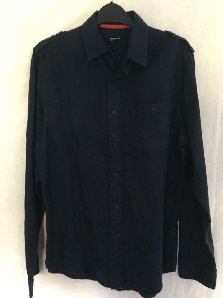 Blue military style casual shirt