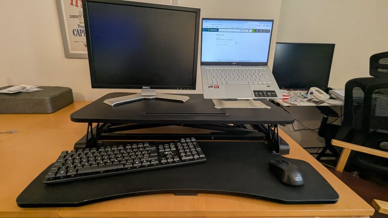 image for Height adjustable gas assisted standing desk converter