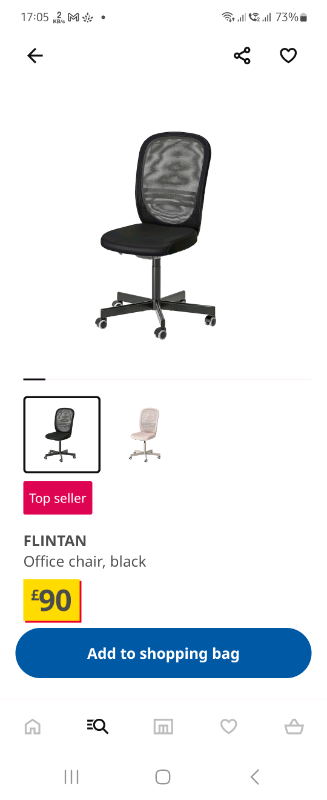 FLINTAN office chair, black - IKEA