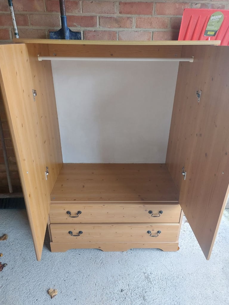 Pine small wardrobe/tallboy.