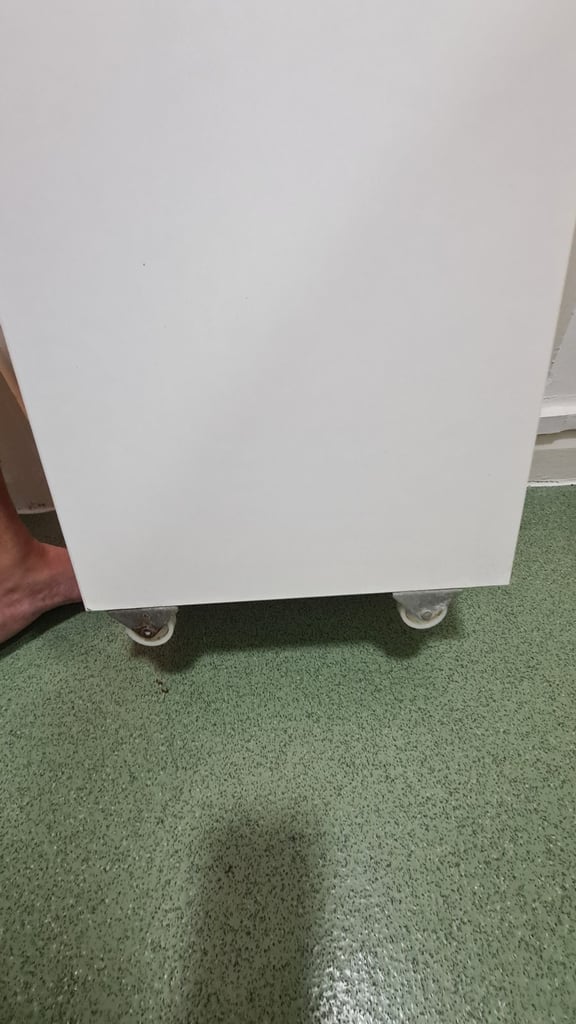 Bathroom cabinet on wheels