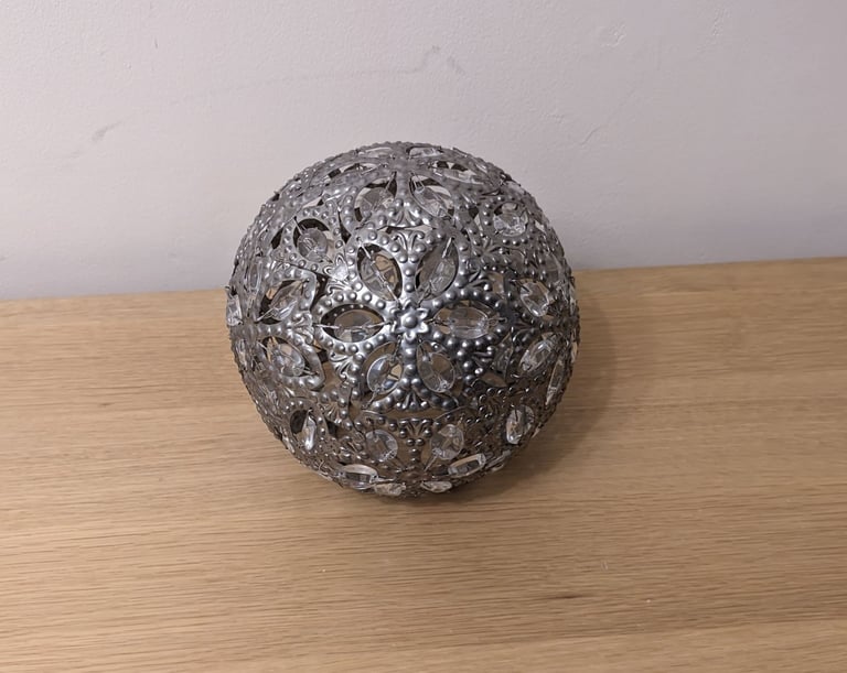 NEXT Metallic Crystal Bead Floral Pattern Sphere Table Lamp