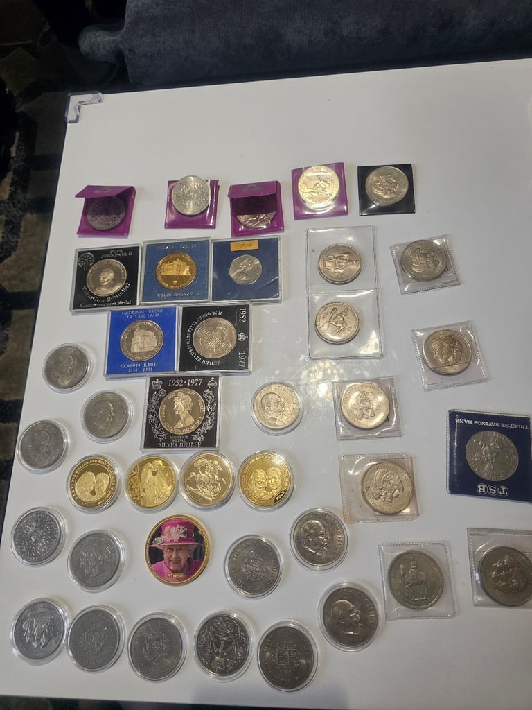 image for Huge British Antique Coin Collection Some Gold Plated