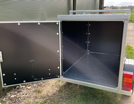 Camping Trailer in Black or White with Roof Bars and Spare Wheel -Tickners Single Axle 5' x 3' x 3'