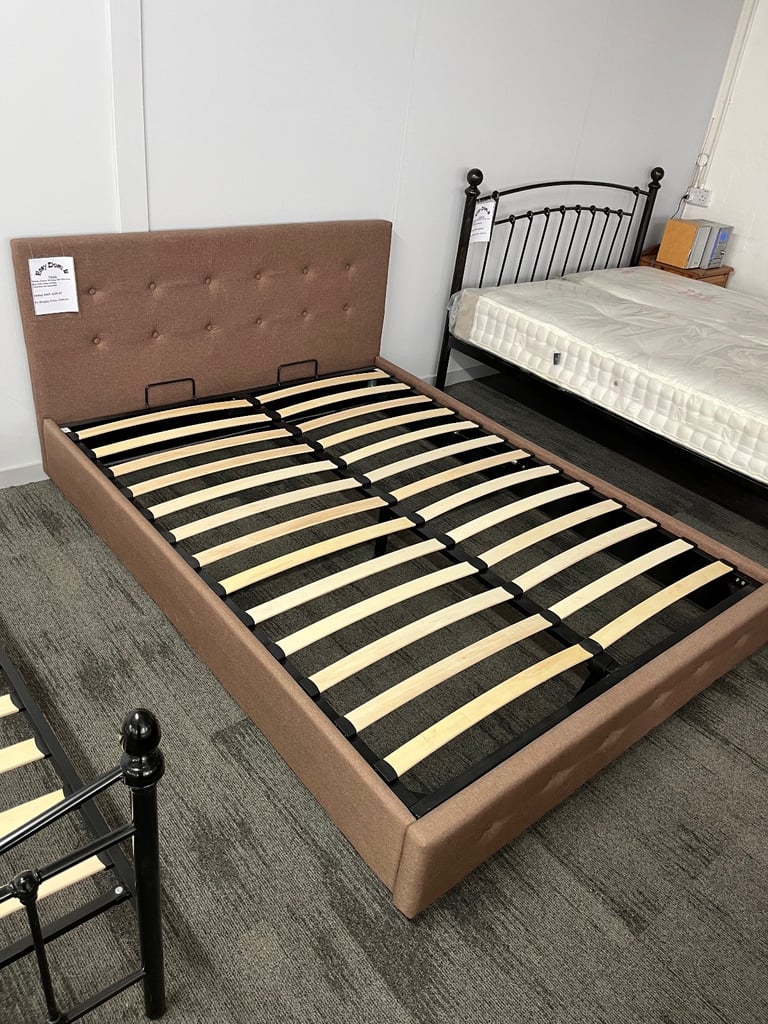 Nicole Mocha Fabric 5ft Kingsize Ottoman Bed Frame 