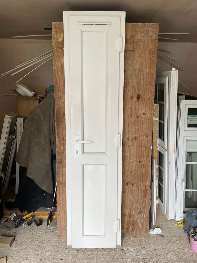 image for UPVC DOOR 206 x 50 cm - UPVC PANEL DOOR - VERY RARE - SLIM DOOR - VERY GOOD CONDITION (REF: DX160)