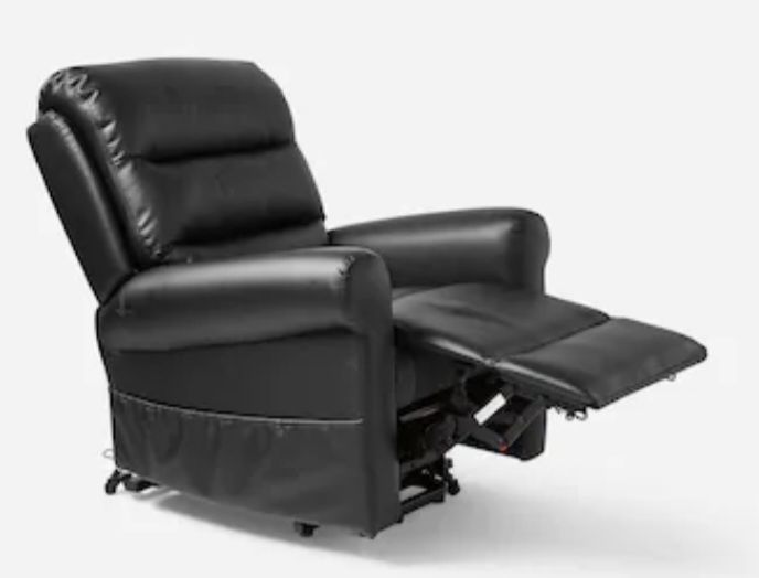 image for BLACK FAUX LEATHER Reclining chair 