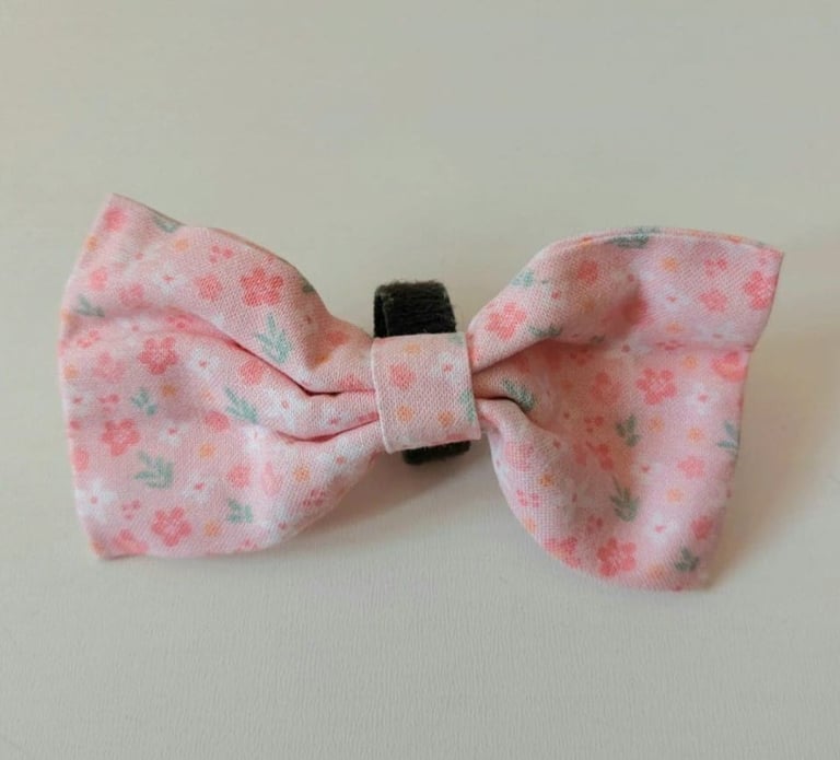 Dog pink & multi-coloured Bow tie. Pet accessories for dogs collar or harness.