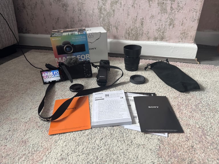 Sony E-mount camera x2 lens and Sony self taking stick 