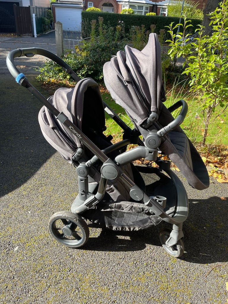 ICANDY ORANGE TWIN - DARK SLATE MARL PHANTOM TRAVEL SYSTEM - TWINS / TWO CHILDREN
