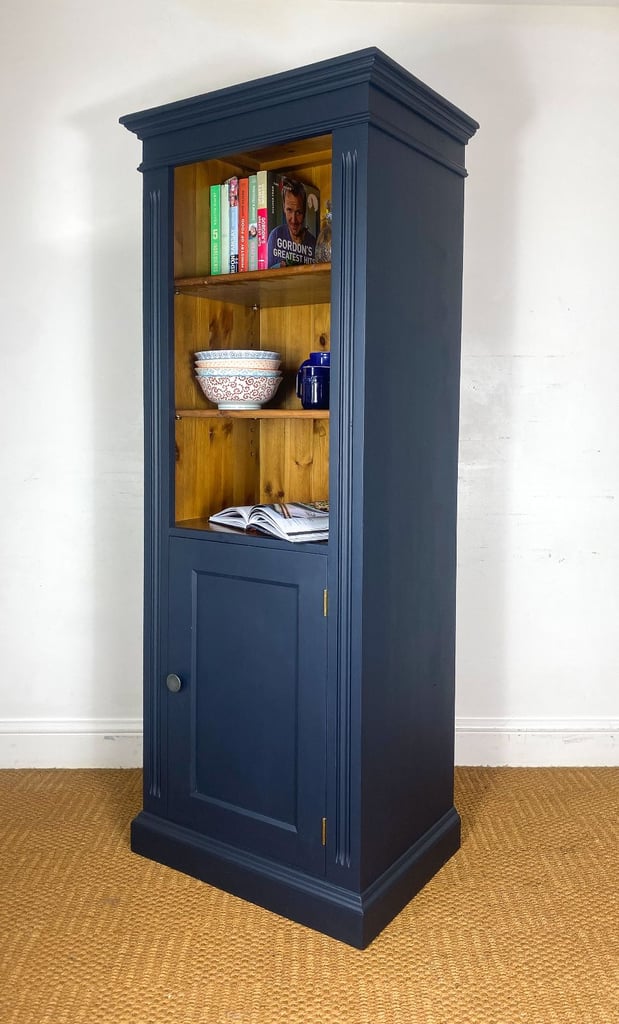 5.5ft Reclaimed solid pine kitchen dresser larder pantry linen cupboard tall slim with deep shelves