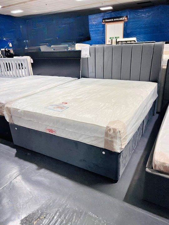 image for 💫 Double Divan Bed Base + Mattress – Space-Saving Design, Great Comfort **