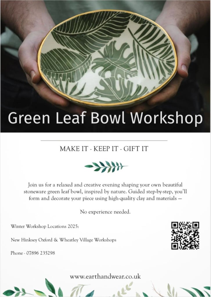 Large ceramic leafy bowl with 24ct gold workshop