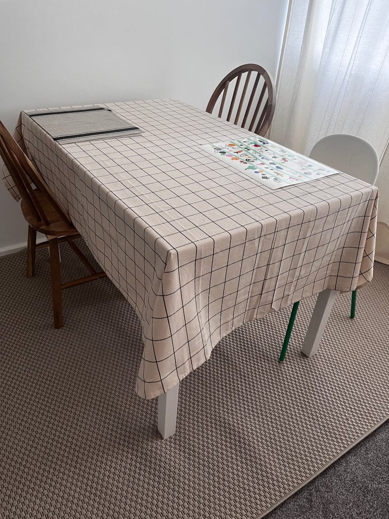 HAUGA Table ikea, white/birch veneer, 118x74 cm