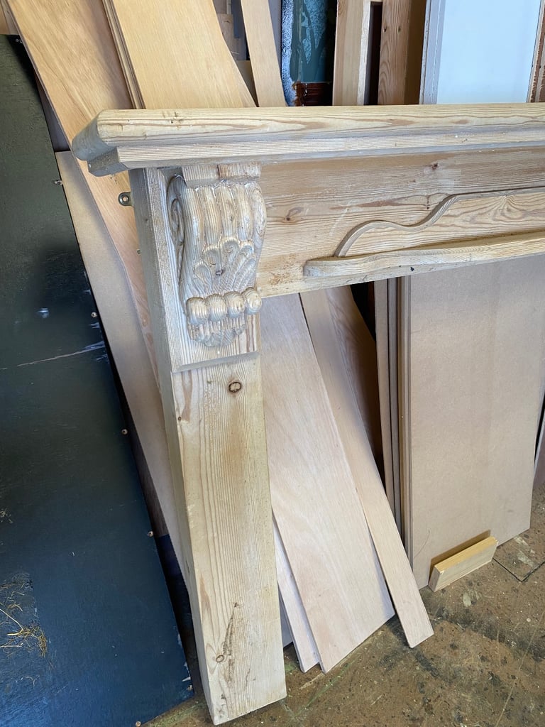 Solid wood fire surround