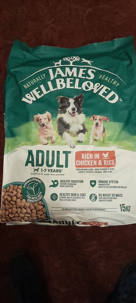 James Wellbeloved 15kg chicken and rice adult