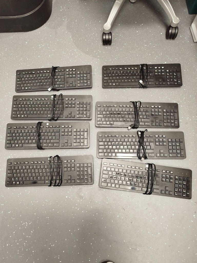 Job Lot 8 x HP USB Keyboards Desktop models: SK-2120, KU-1469 & KBAR211
