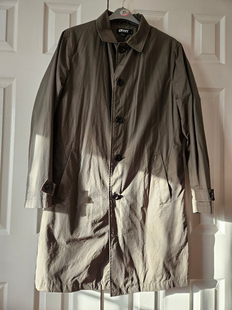 image for DKNY double breast with insulated layer and pockets long overcoat for rain 