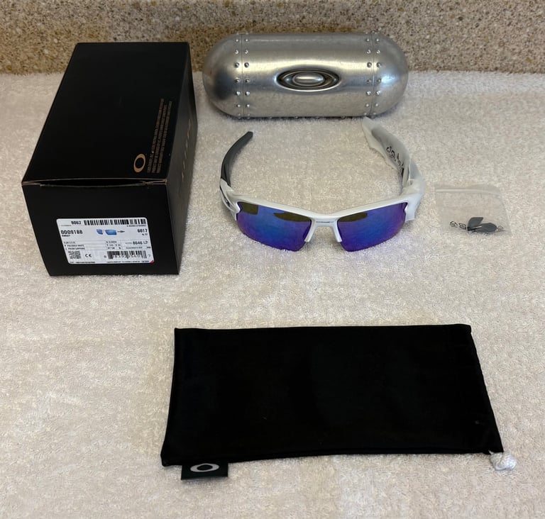image for Worn 2/3 Times Oakley - Flak 2.0 XL Sunglasses - Polished White/Prizm Sapphire