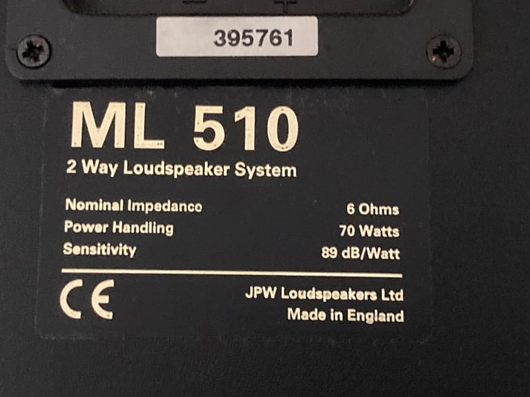 JPW ML 510 2 Way Bookshelf Loudspeakers
