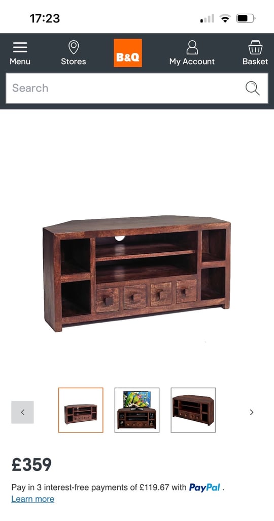 Solid wood corner tv unit and cube table set 
