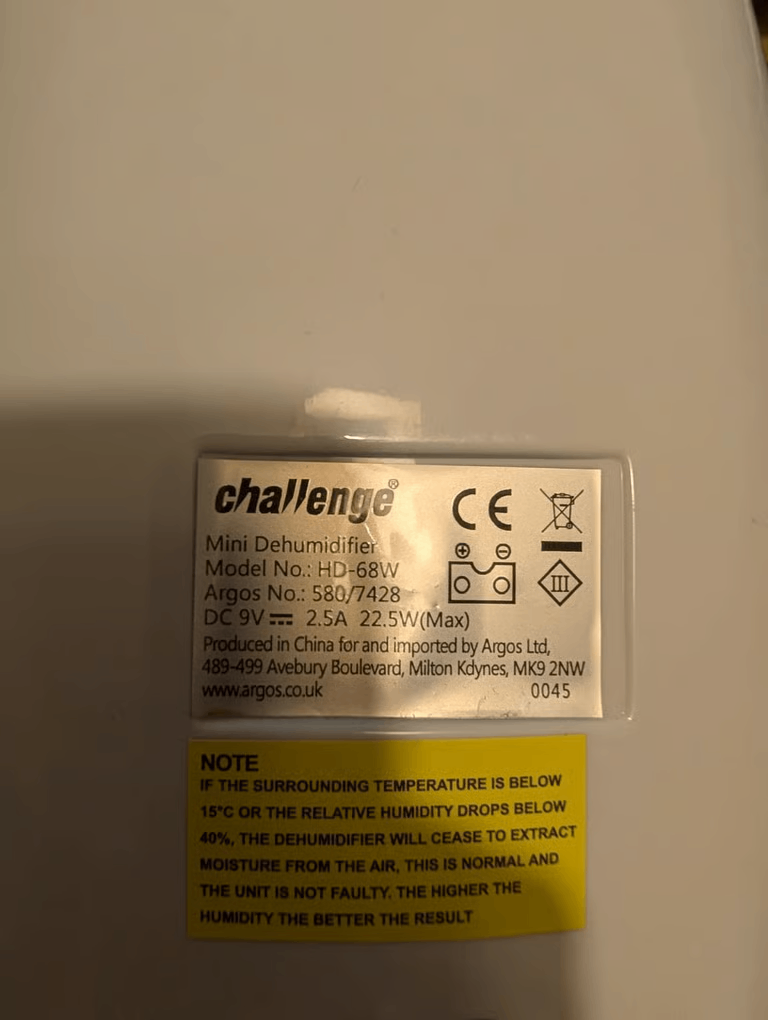 Challenge 0.5L Mini Dehumidifier - White