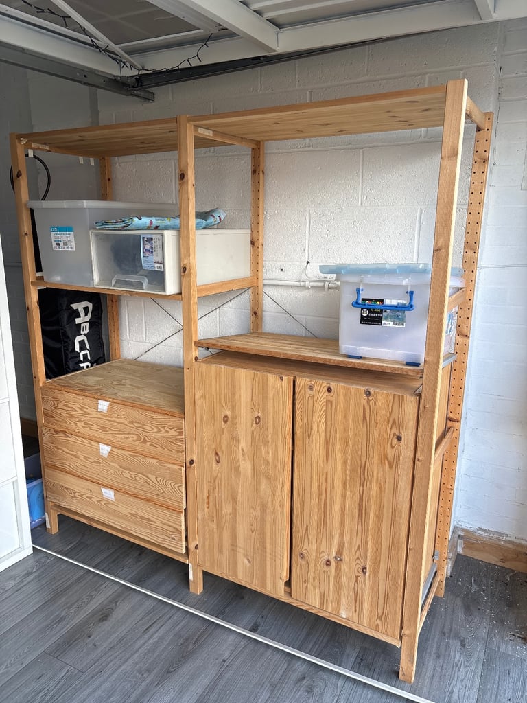 2 sections/shelves/cabinet, pine