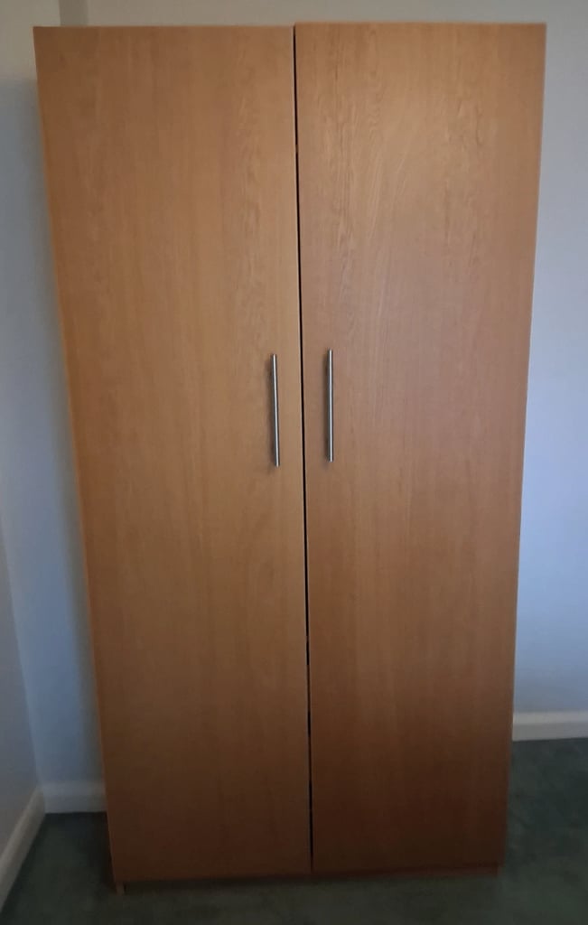 IKEA Oak Wardrobe with Hanging Rail, 3 Drawers & 2 shelves FREE DELIVERY 079