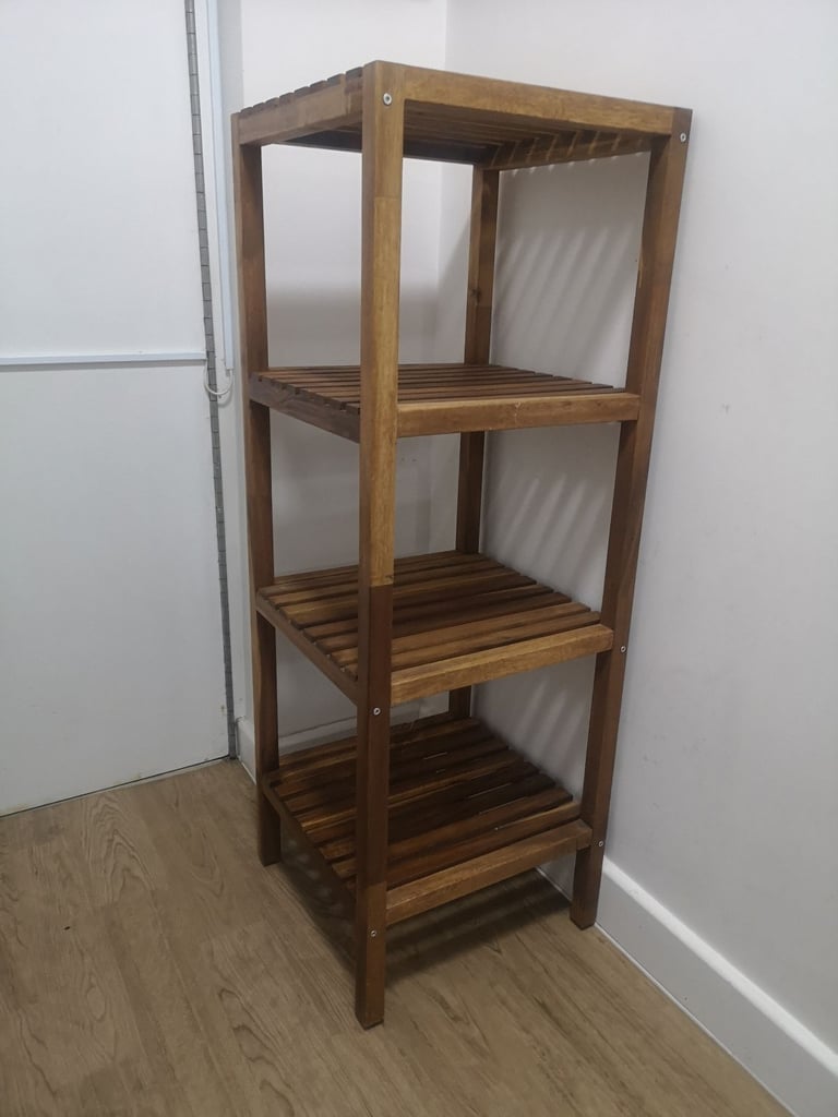 image for Bathroom Storage Shelf, 4-Tier Bamboo Rack Organizer, Multifunctional Shelving Unit