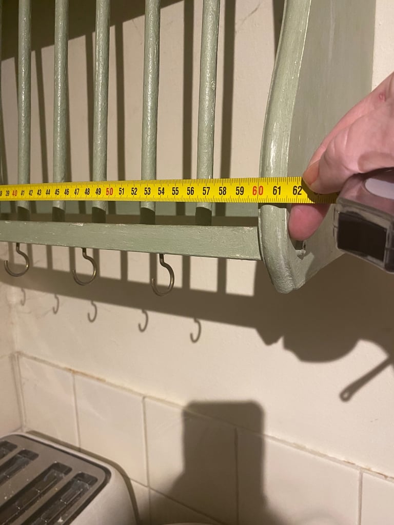 Wooden Plate Rack in Sage Green