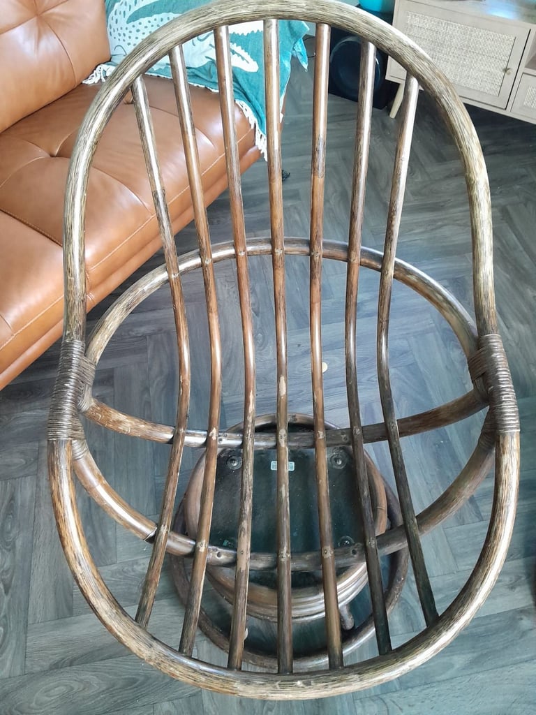Vintage Ann Graves invincible bamboo swivel rocking chaora