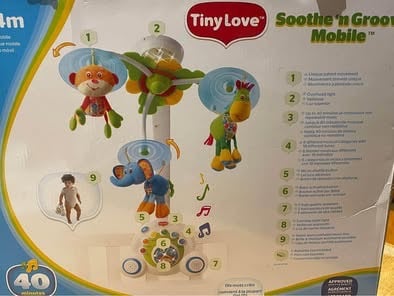 Baby rocker chair and mobile, plus changing mat