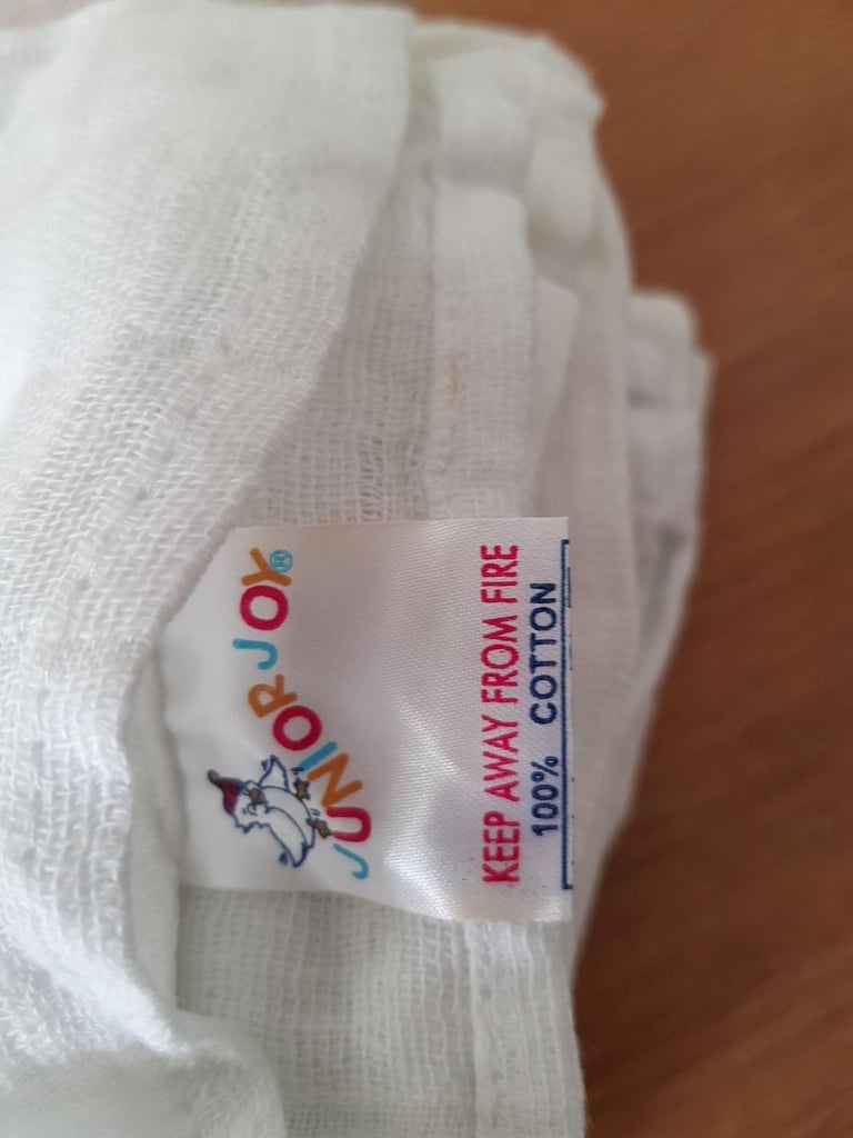 3 X White Muslin Cloths . Never Used. 