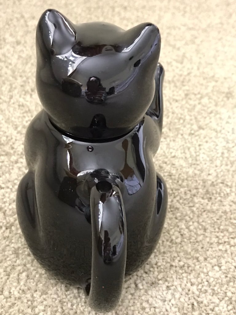 Vintage Black Cat Teapot