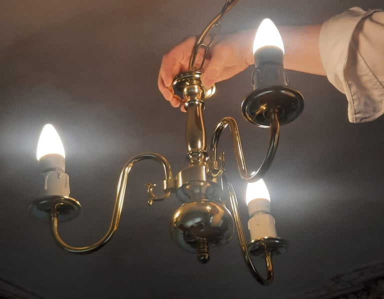 Flemish 3 Light Polished Brass Chandelier