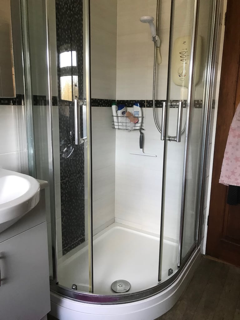 Bathroom cabinets, shower etc.