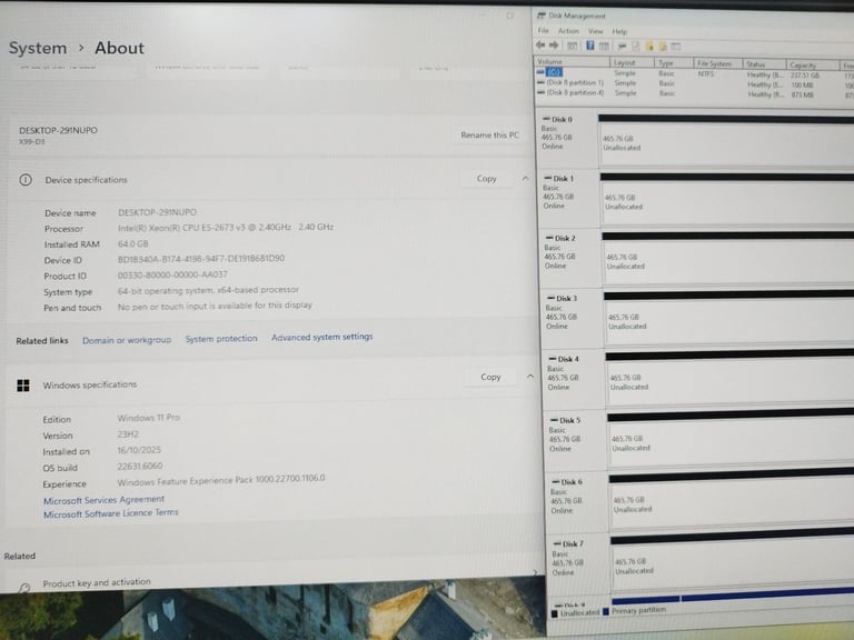Intel X99 Xeon E5-2673v3 12 Core Workstation/Server 64GB ECC RAM GTX 1060 NVMe 8 HDD's