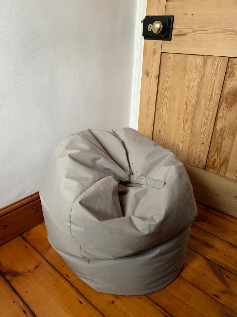 image for Mid grey beanbag with handle