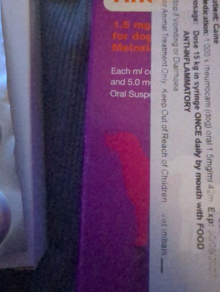 Pet medication 5 days worth