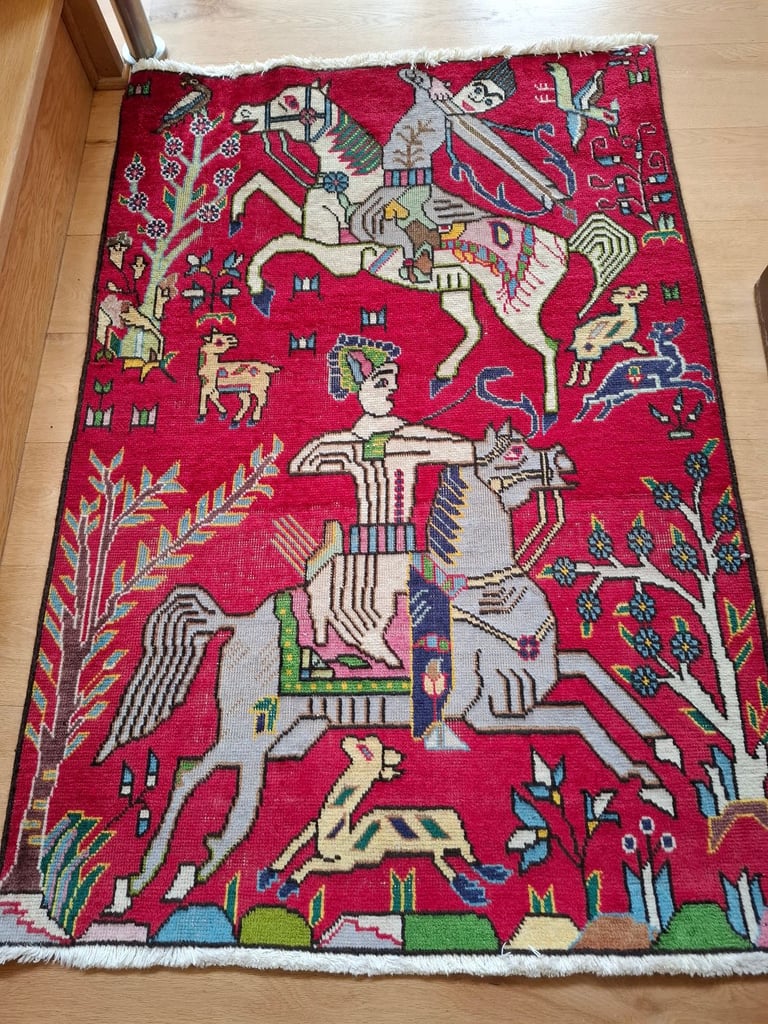 image for Wool rug with Hunting design