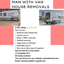 Man with van house removal company 