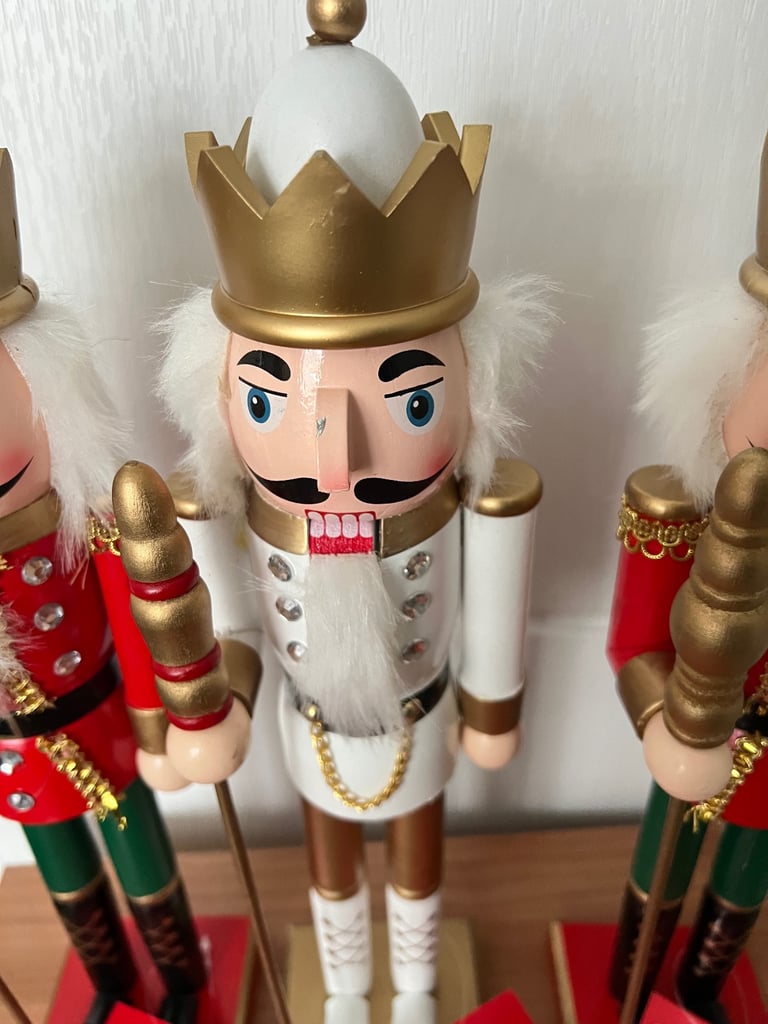 3 wooden Nutcracker Christmas Ornaments NEW 