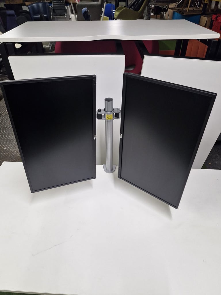 Dual Dell 27 inch Hdmi monitors with a dual arm setup (50 available)