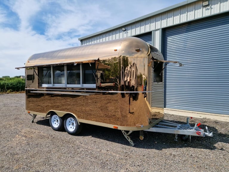 Brand New Silver Bullet Catering Trailer Twin Axle Rose Gold Burger Van In Stock