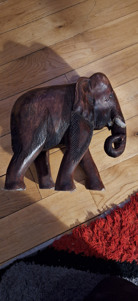 Wooden carved elephant 35cm × 35cm × 18cm