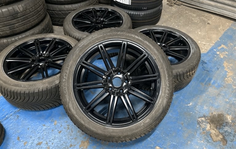 19&quot; AXE ALLOY WHEELS ALLOYS RIMS GOODYEAR TYRES VW TRANSPORTER 5x120 ALL SEAON