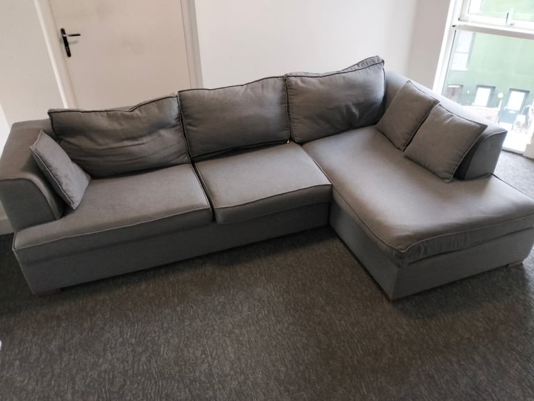 image for JOHN LEWIS GREY CORNER SOFA DELIVERY AVAILABLE TODAY 