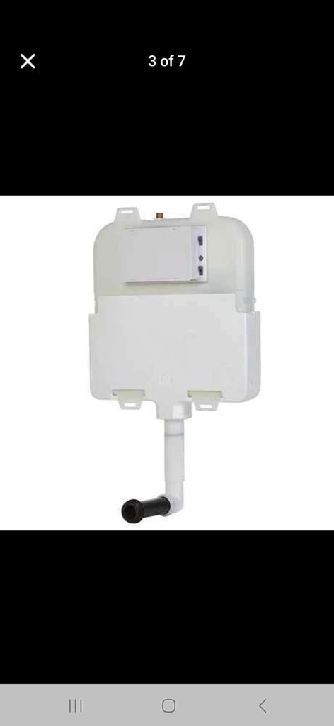 Slim Concealed cistern and gunmetal flush plate